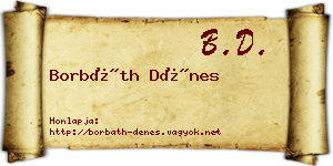Borbáth Dénes névjegykártya